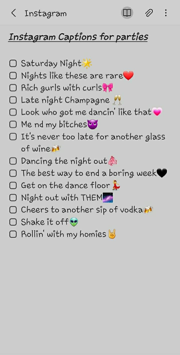 captions-for-saturday-night-party